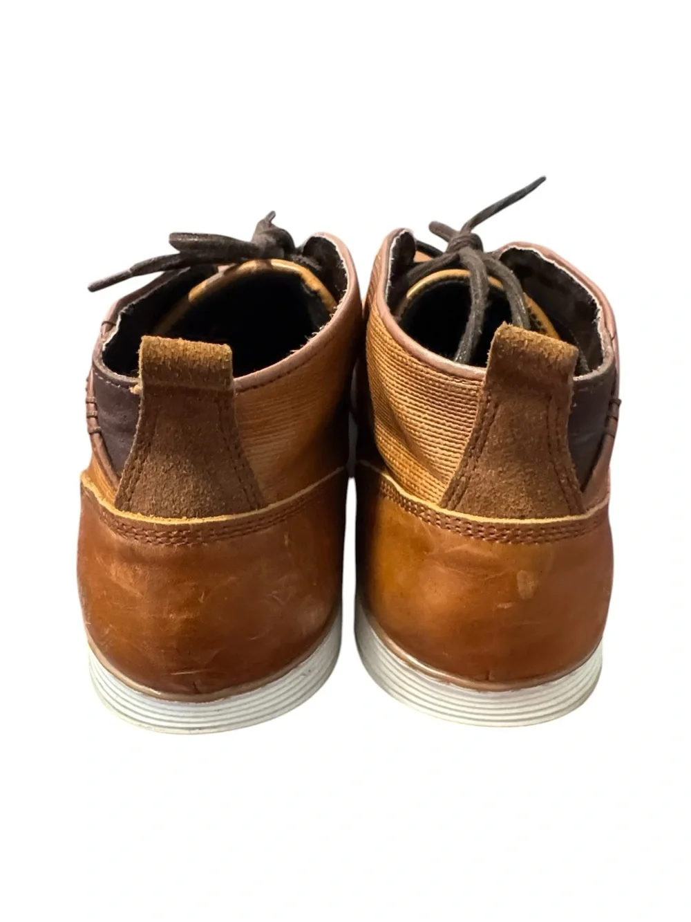 Bull Boxer High End Men's 13 Tan Leather Casual Chukka Boots Lace-Up Shoes